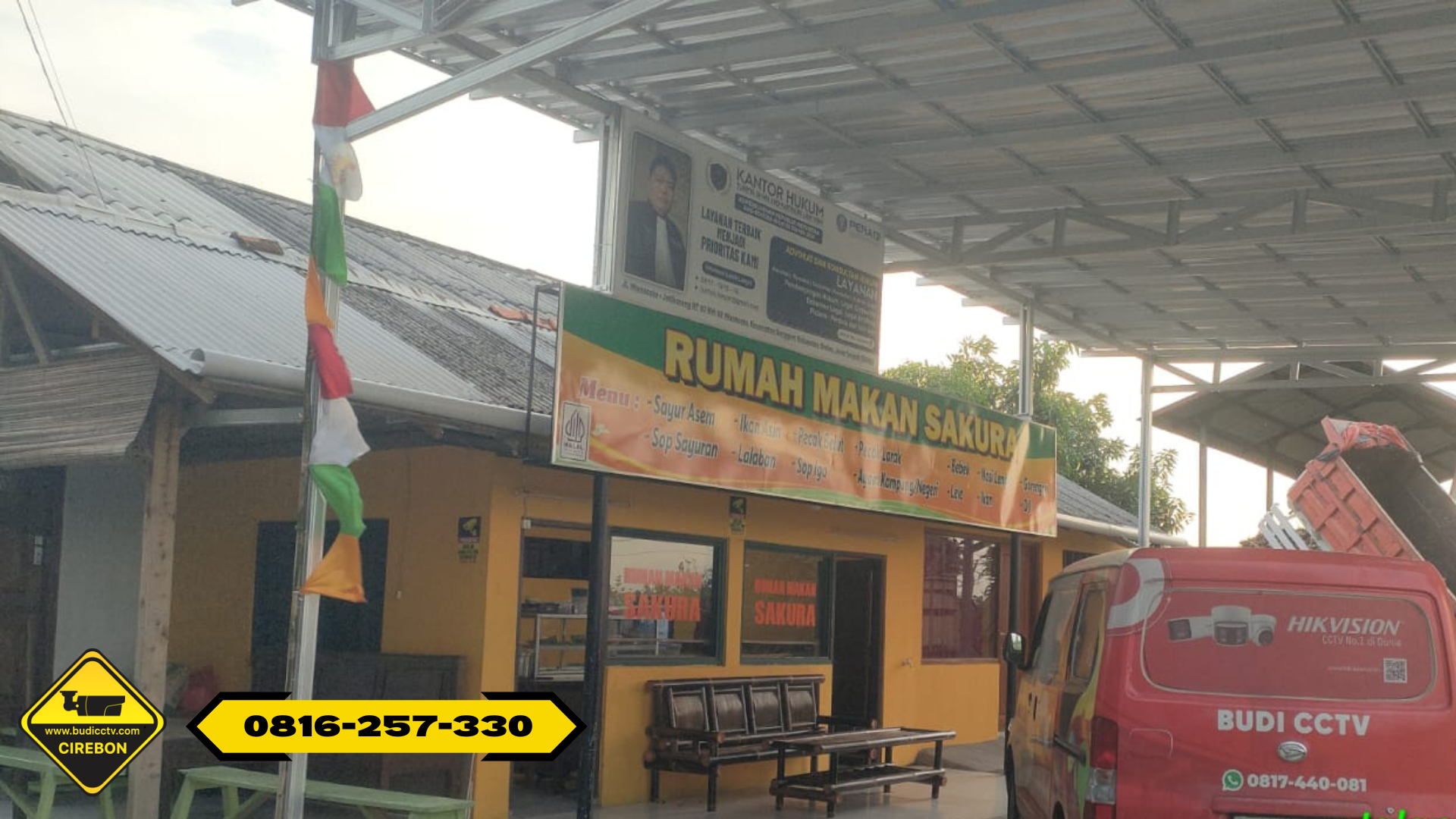 Pemasangan CCTV Hilook 2MP + Audio di Rumah Makan Sakura Kesambi – Budi CCTV Cirebon