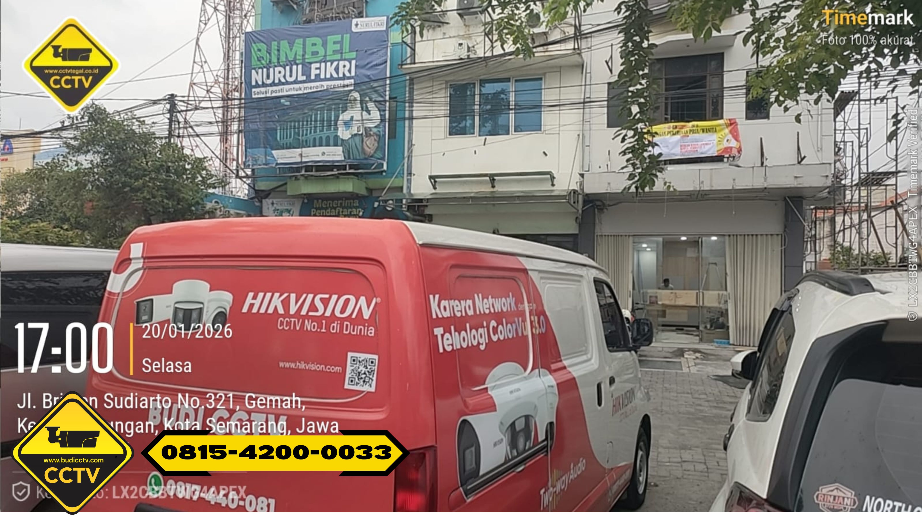 Pemasangan CCTV Hikvision 4 Channel Smart Hybrid Light 2MP di Ruko Area Grobogan