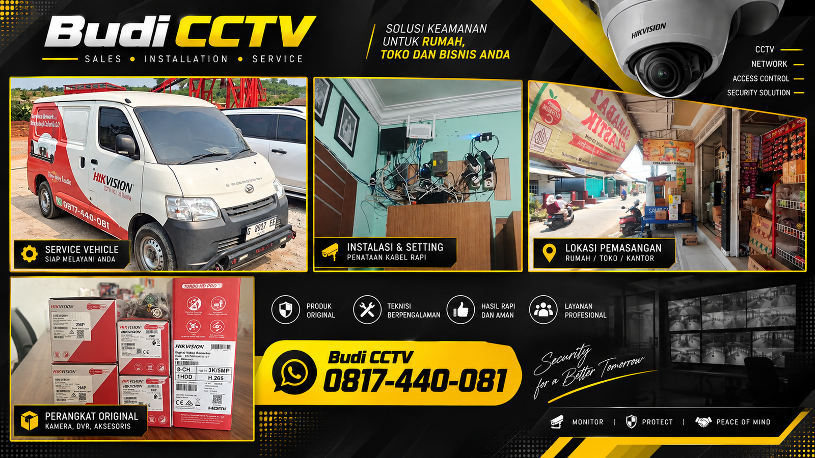 Pemasangan CCTV Hikvision di Toko Sembako Cirebon, Kerapian Instalasi Terjamin
