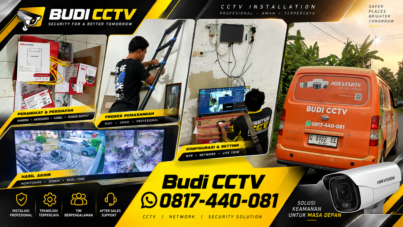 Pemasangan CCTV Hikvision di Gudang Cirebon, Jaminan Garansi Produk